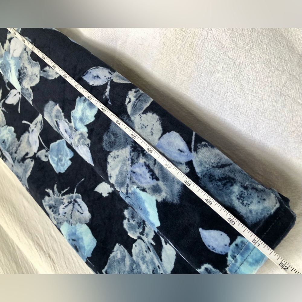 Vintage 90’s Tendency Blue Floral Velour Evening or Grunge Maxi Dress - Picture 4 of 5